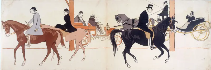 Monsieur Brinquant, Madame Yvonne d’Orville, Marquis de Dion 2, Georges Goursat (Sem)