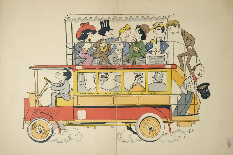 Panthéon – Champs-Elysées, Compagnie générale des autobus av Georges Goursat (Sem)