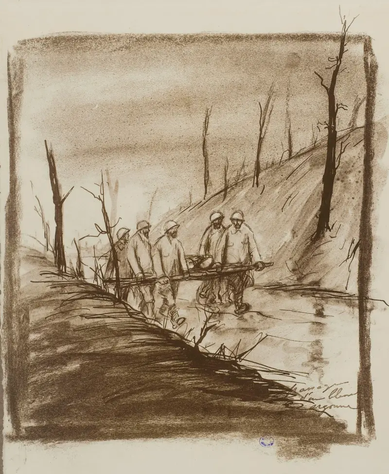 Passage av en sårad i Argonne av Georges Goursat (Sem)