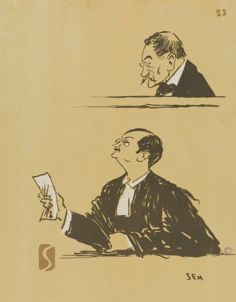 Porchère et maître Héraud av Georges Goursat (Sem)