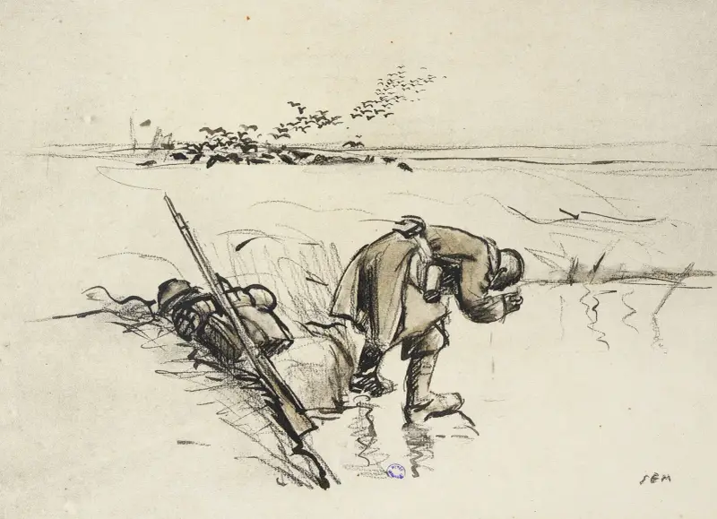 Svalkande vid dammen av Georges Goursat (Sem)