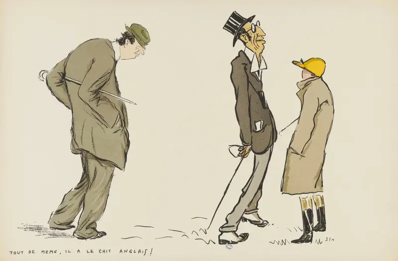 Tout de même, il a le chic anglais ! av Georges Goursat (Sem)