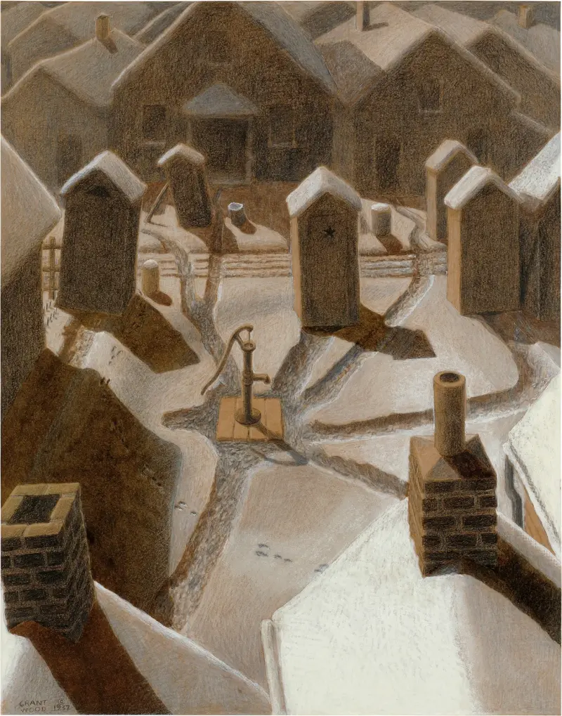 Village Slums av Grant Wood