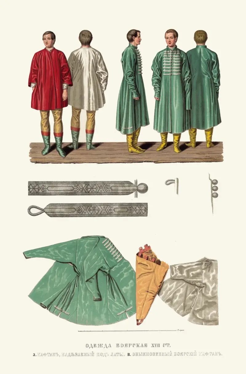 Odezhda boiarskaia XVII stoletiia. Kaftan, nadevaemyi pod laty. Obyknovennyi boiarskii kaftan av Fedor Grigoryevich Solntsev