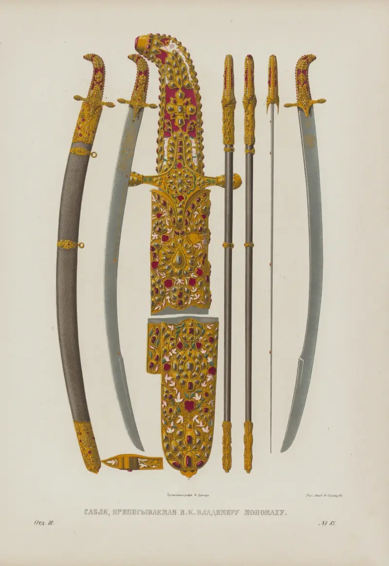 Sabel som tillskrivs furst Vladimir Monomach av Fedor Grigoryevich Solntsev