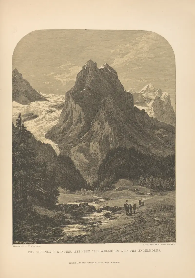 E. T. Compton – The Rosenlaui Glacier, between the Wellhorn and the Engelhorns av Theodor Gsell Fels