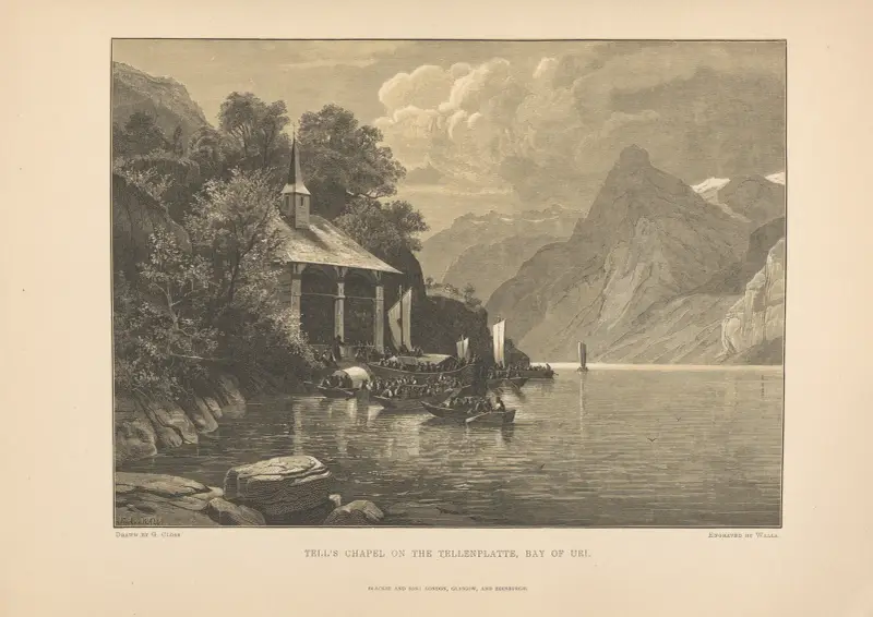 G. Closs – Tell’s Chapel on the Tellenplatte, Bay of Uri av Theodor Gsell Fels