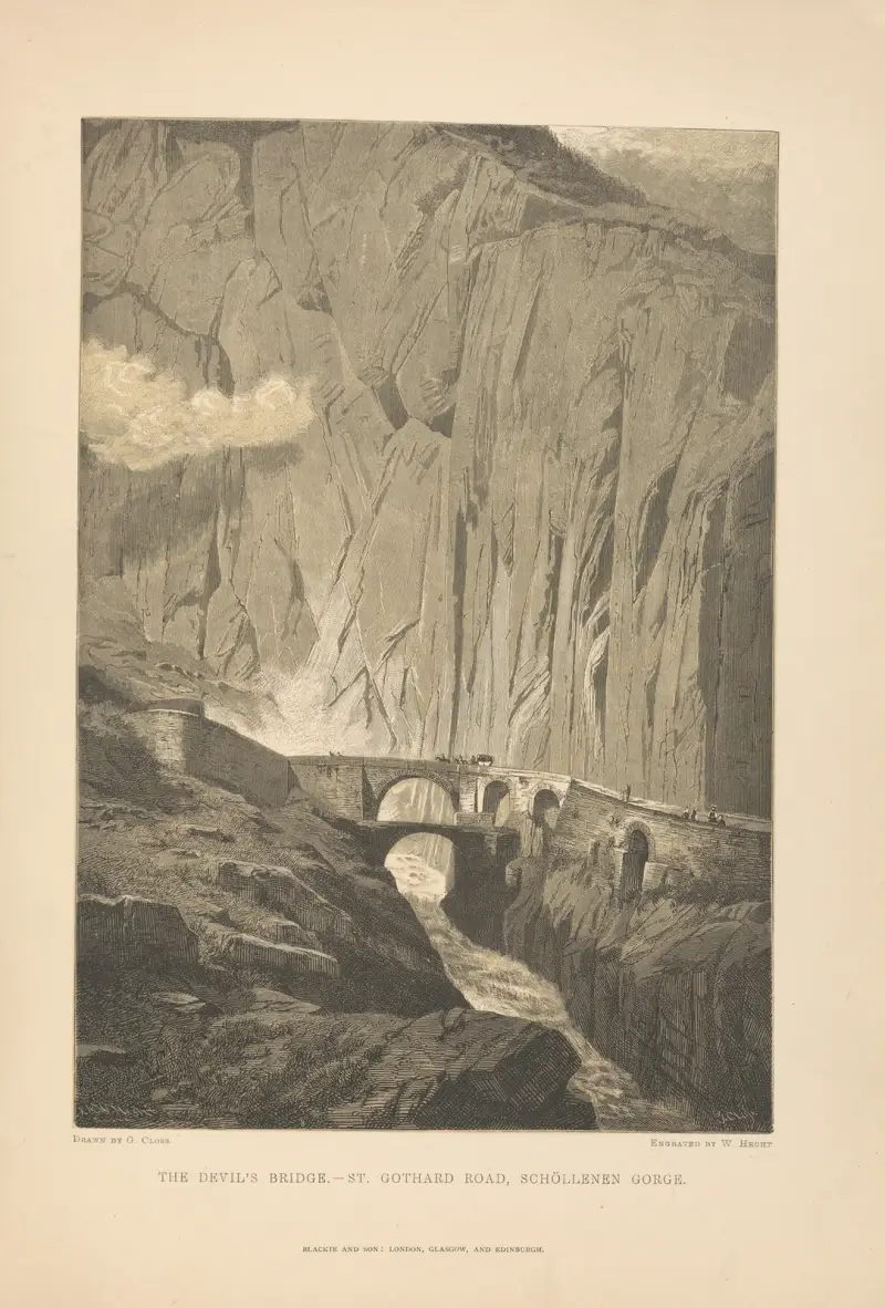 Teufelsbrücke – Sankt Gotthardstraße, Schöllenenschlucht von Theodor Gsell Fels