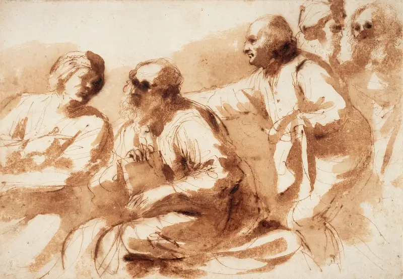 En samling lärda män av Guercino