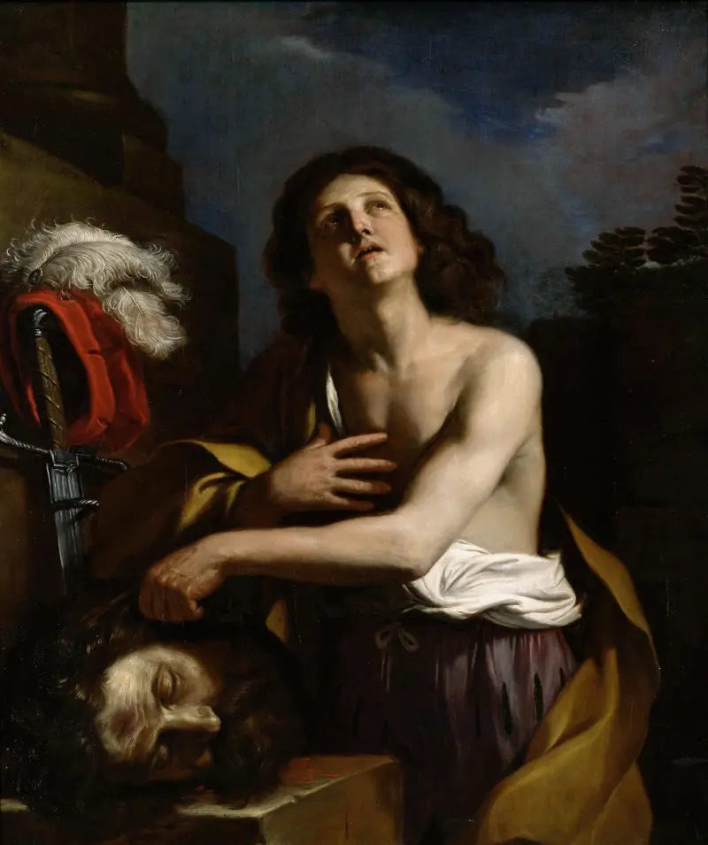 David med Goljats huvud av Guercino