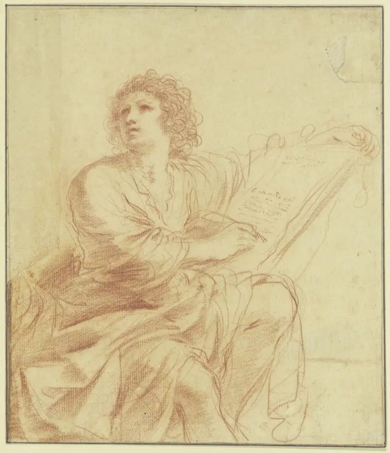Johannes evangelisten, sittande och skrivande av Guercino