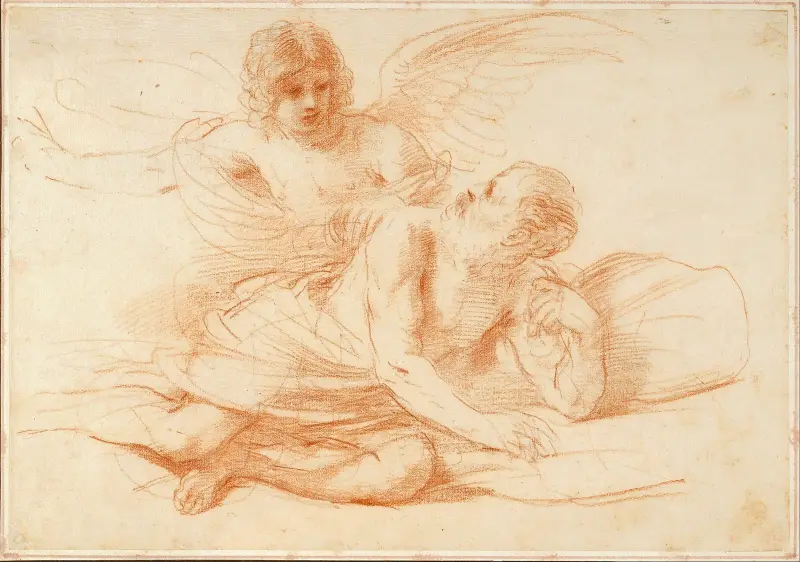 Petrus och ängeln av Guercino