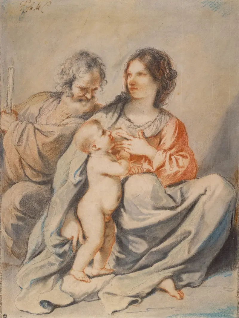 Den heliga familjen av Guercino