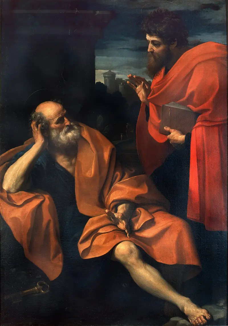 Paul Rebukes the Repentant Peter av Guido Reni