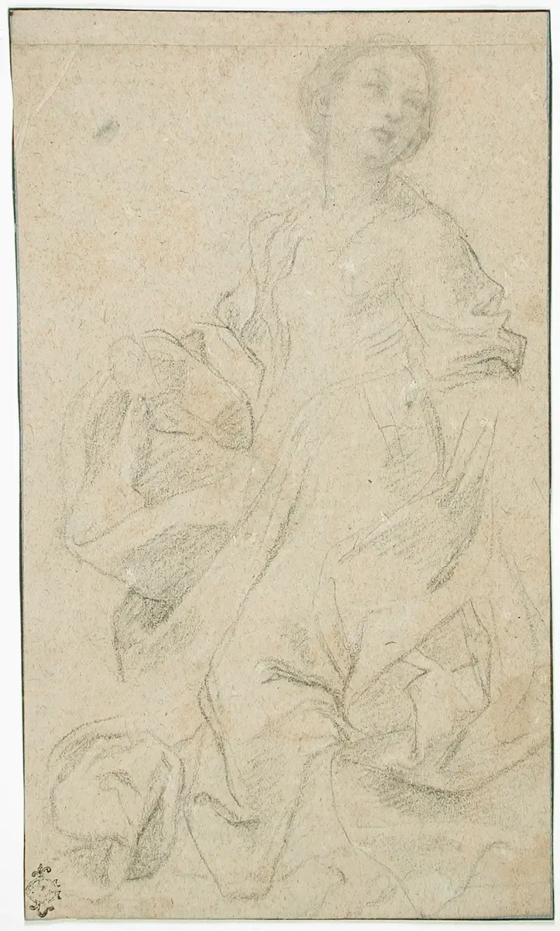 Studie av en knästående kvinnofigur av Guido Reni