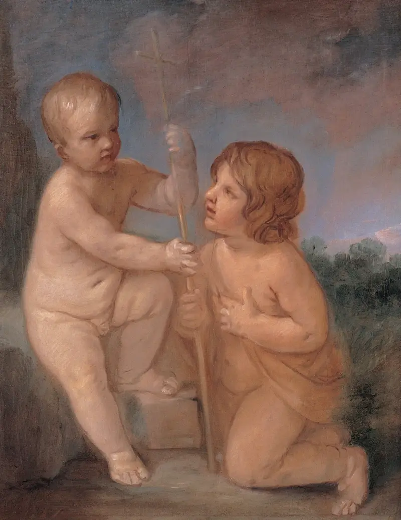 Jesusbarnet och Johannes av Guido Reni