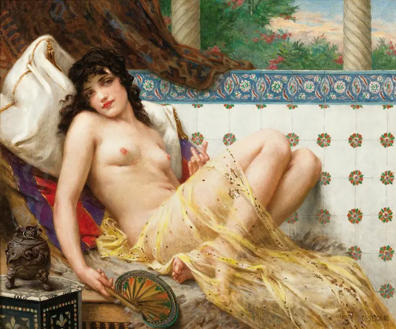 Odaliska z wachlarzem, Guillaume Seignac
