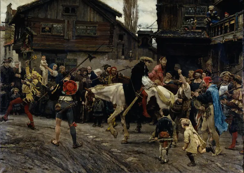 Peder Sunnanväders och Mäster Knuts skamliga intåg i Stockholm 1526 av Carl Gustaf Hellqvist