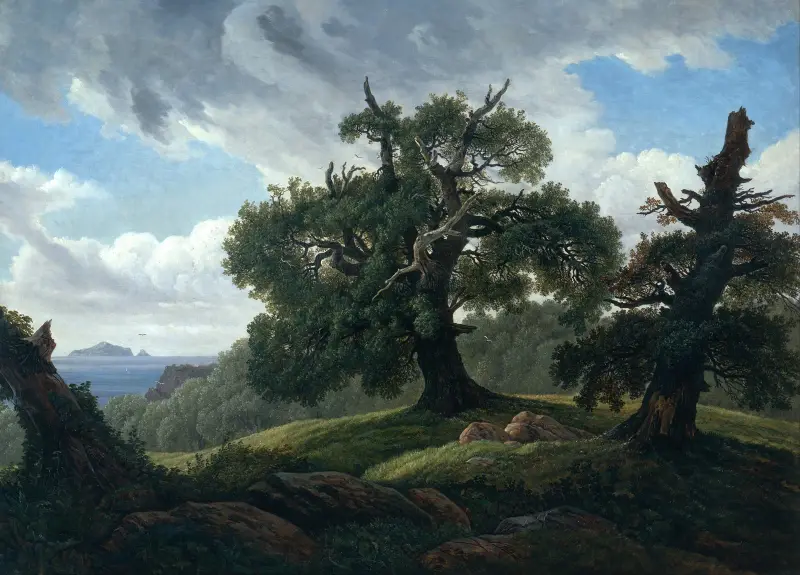 Minne av en skogbevuxen ö i Östersjön (Ekar vid havet) av Carl Gustav Carus