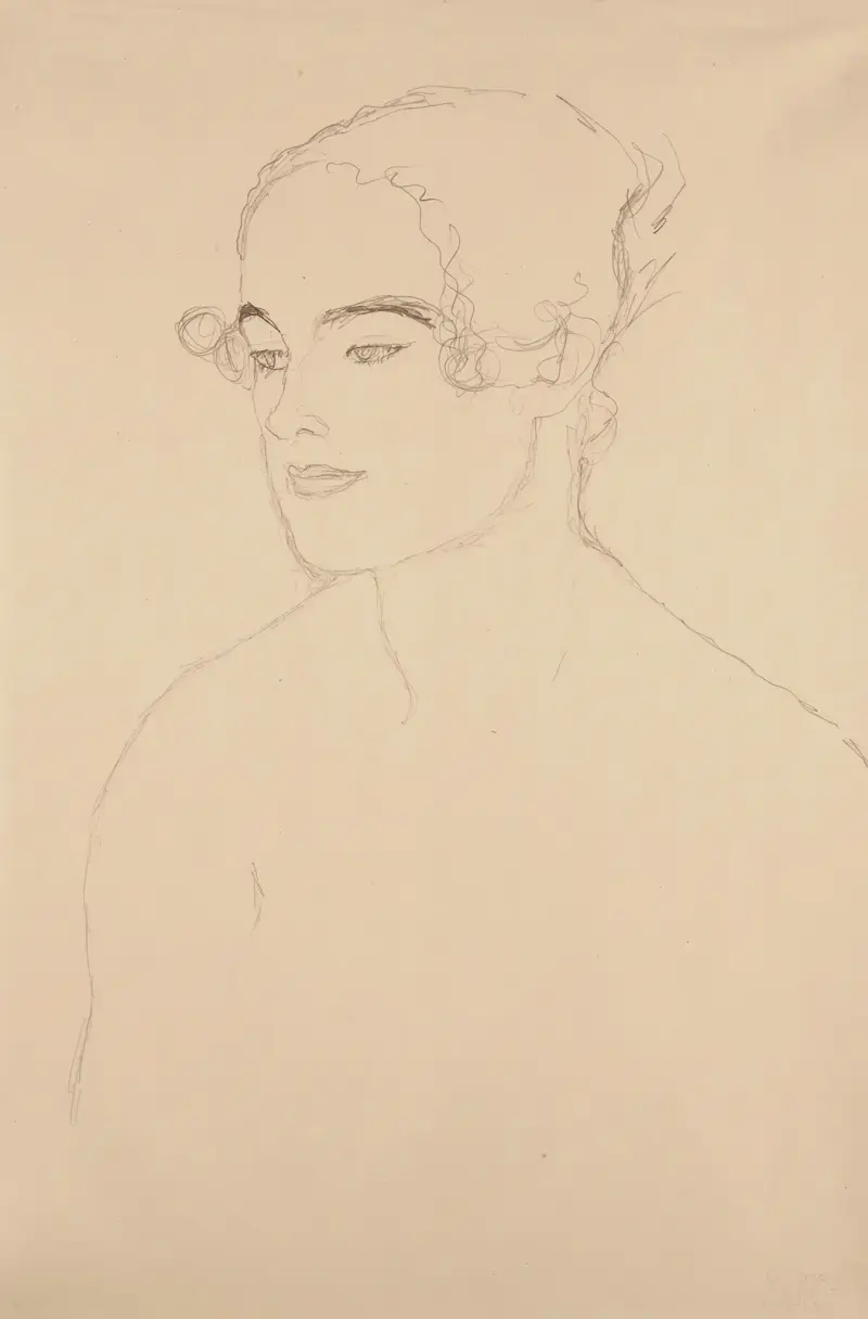 Brustbild nach links von Gustav Klimt