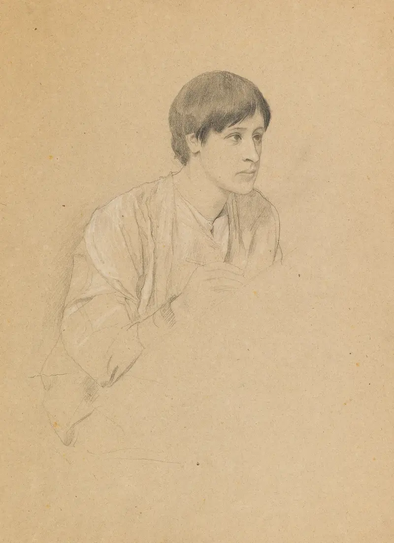 Kresba mladého muže, Gustav Klimt