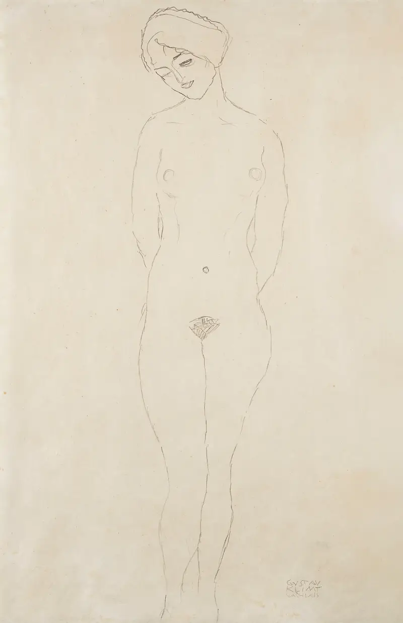Étude en rapport avec ‘Die Freundinnen’ av Gustav Klimt