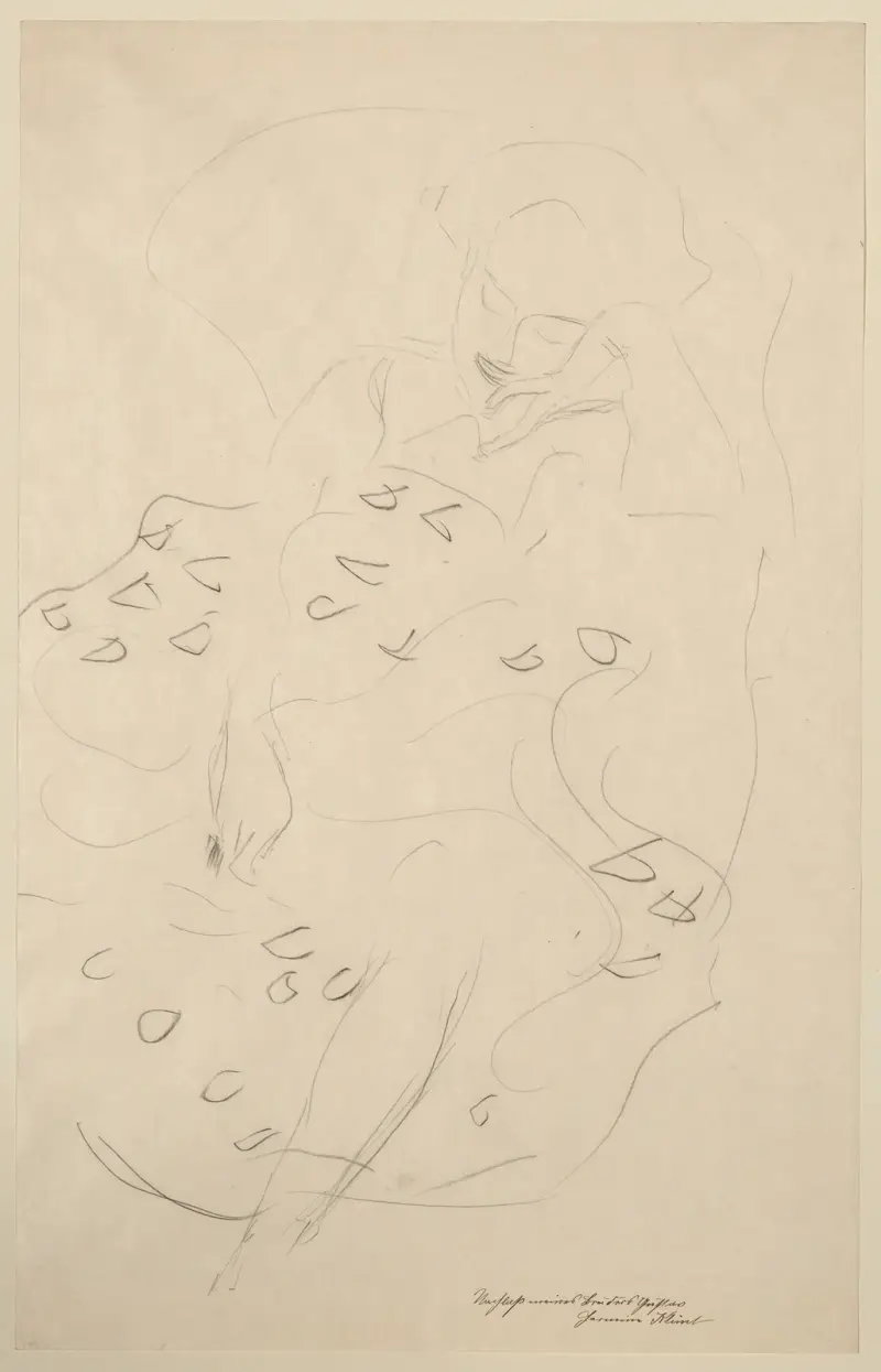 Flicka sittande i stol av Gustav Klimt