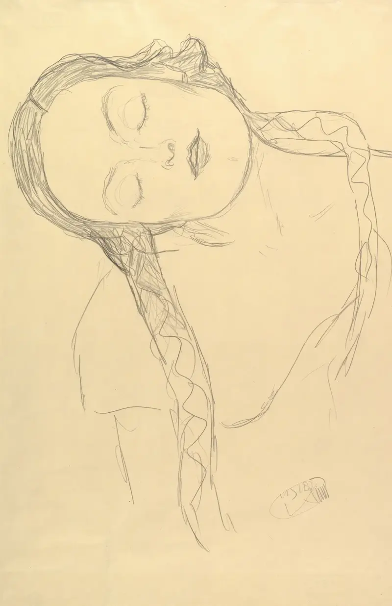 Half-figure of a Young Woman av Gustav Klimt