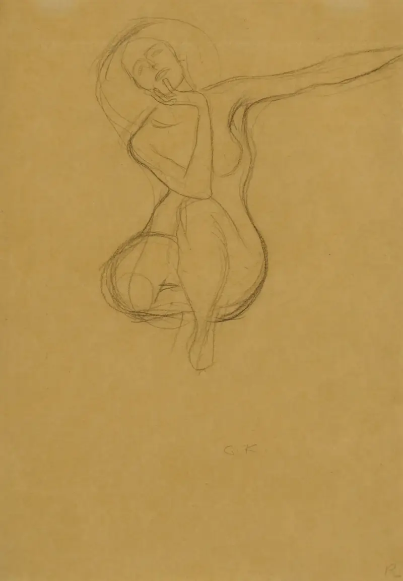 Hockender Weiblicher Akt (Squatting Female Nude) av Gustav Klimt