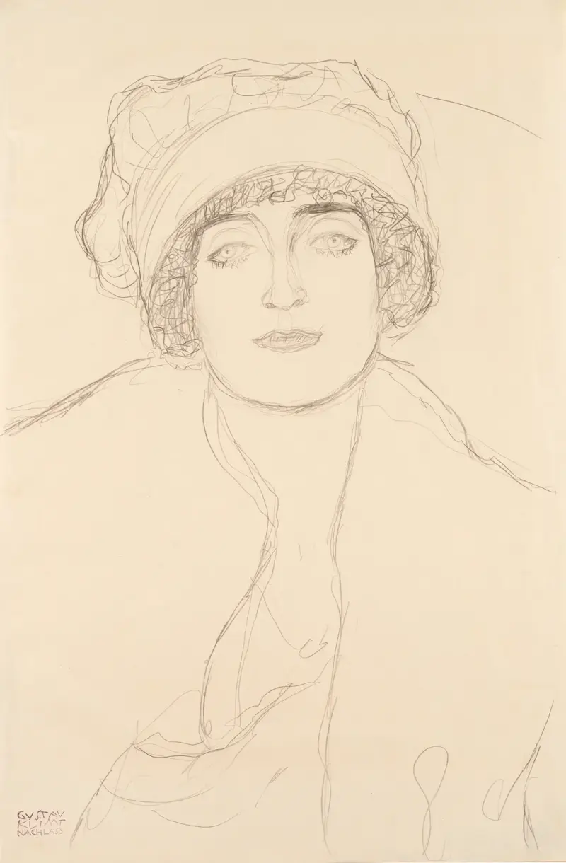 Podobizna v klobouku av Gustav Klimt
