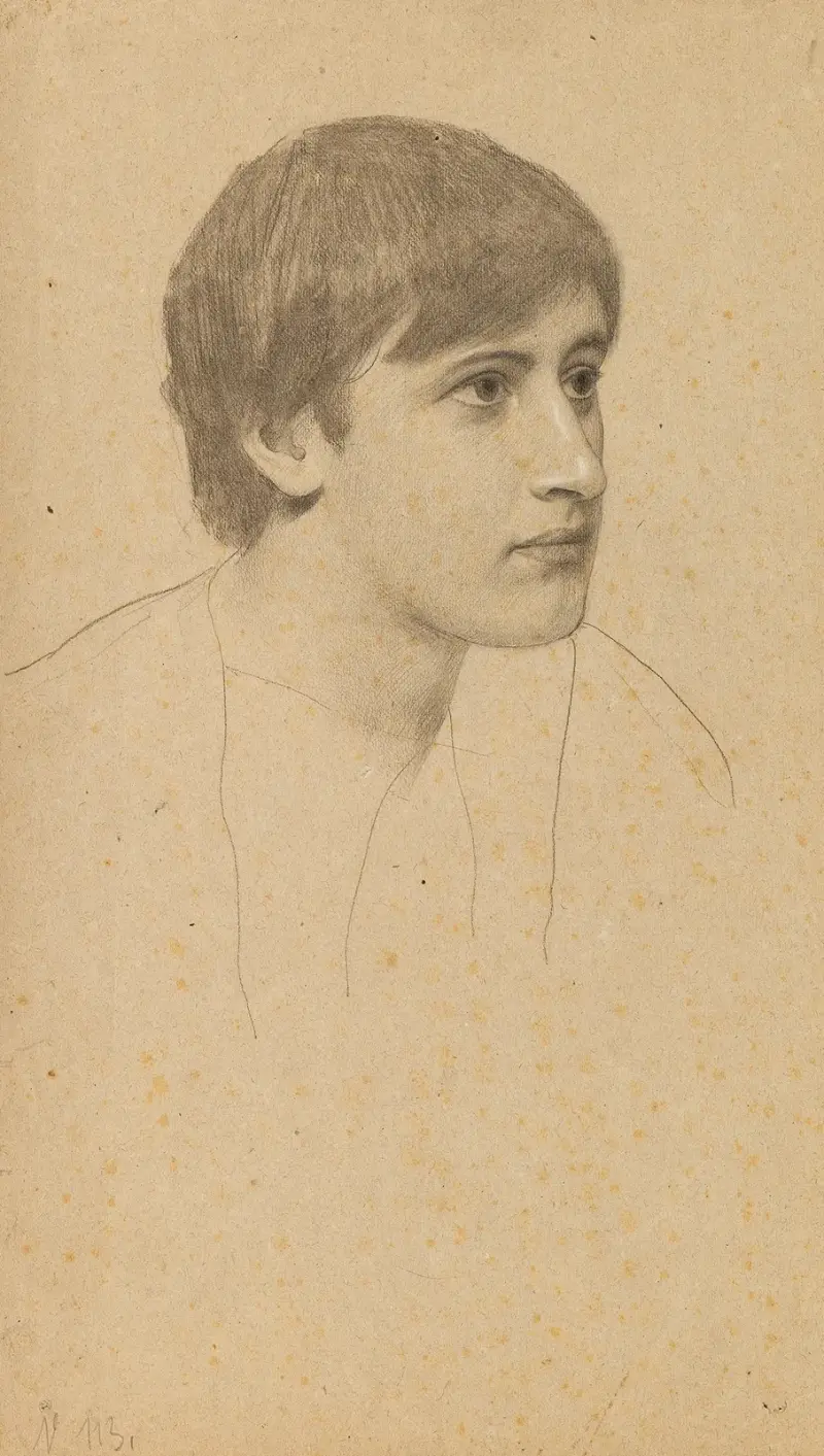 Portrait of a young man av Gustav Klimt