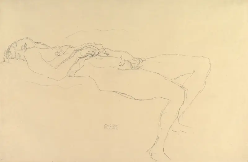 Liegender Akt von Gustav Klimt