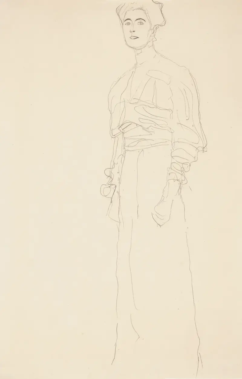 Stehend nach links von Gustav Klimt