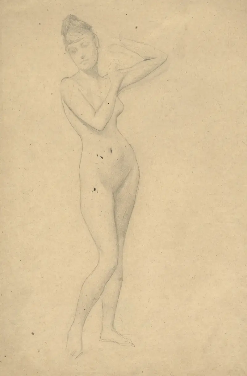 Stehender weiblicher Akt av Gustav Klimt