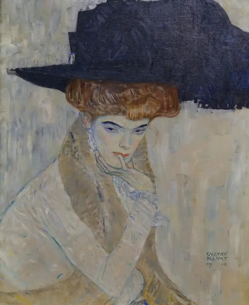 The Black-Feathered Hat av Gustav Klimt