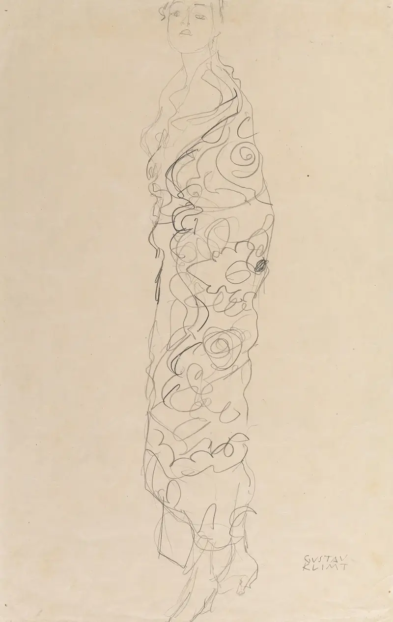 Woman in Kimono av Gustav Klimt