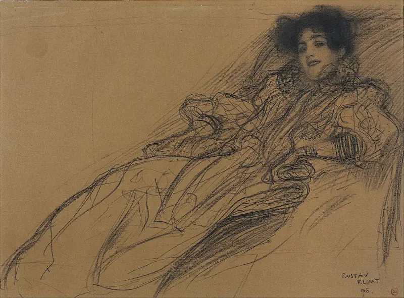 Young Woman in an Armchair av Gustav Klimt