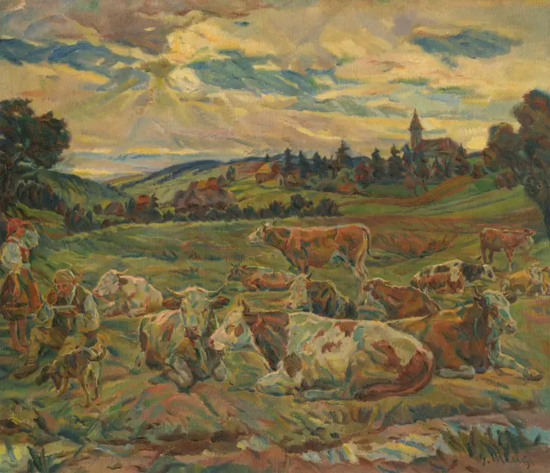 Lunch of a Cowherd av Gustáv Mallý