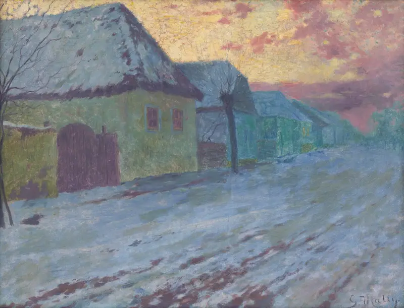 Solnedgång i Pezinok av Gustáv Mallý