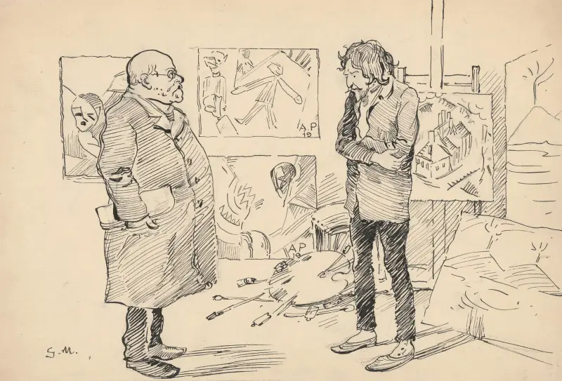 Two Art Critics av Gustáv Mallý
