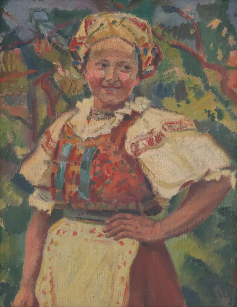 Kvinna i folkdräkt av Gustáv Mallý
