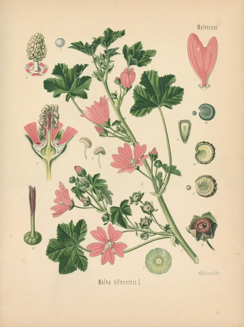 Malva silvestris av Gustav Pabst