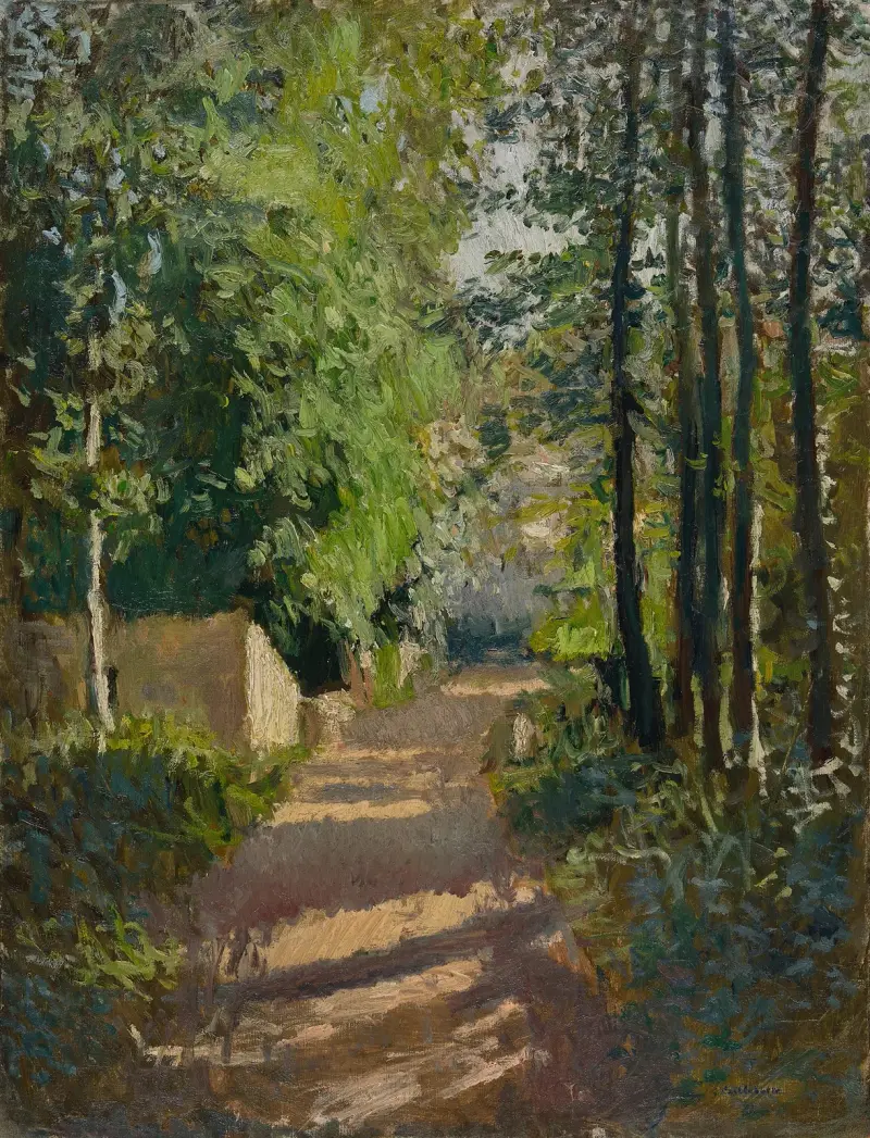 Allée sous-bois, Normandie av Gustave Caillebotte