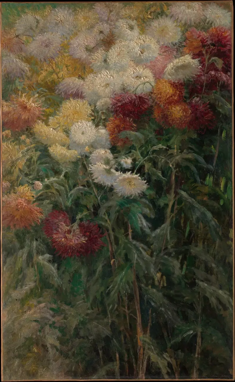 Chrysanthemums in the Garden at Petit-Gennevilliers av Gustave Caillebotte