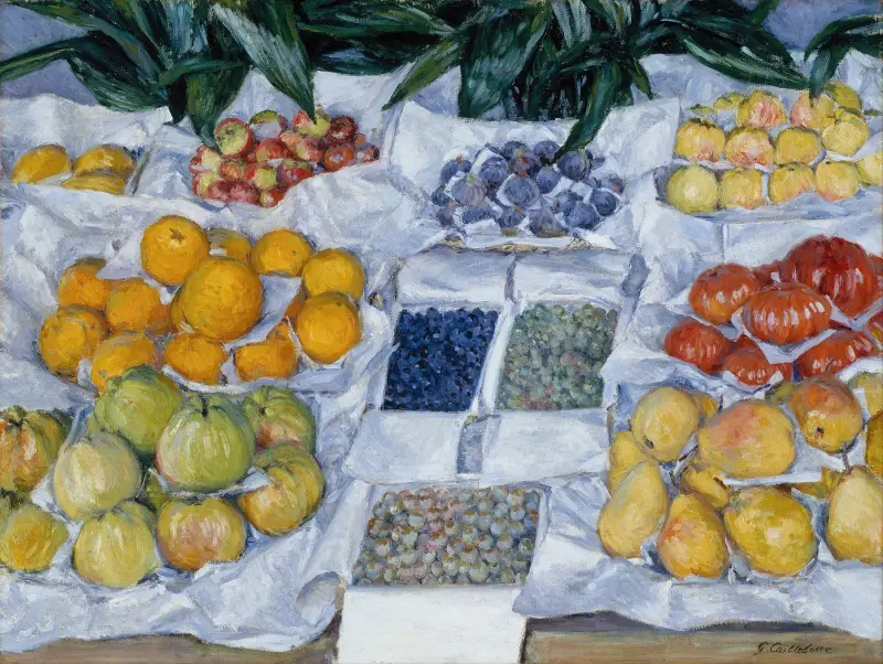 Obst auf einem Ständer von Gustave Caillebotte