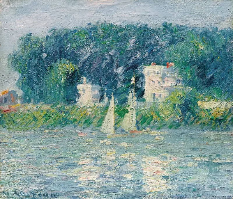 Voiliers sur l’Oise av Gustave Caillebotte
