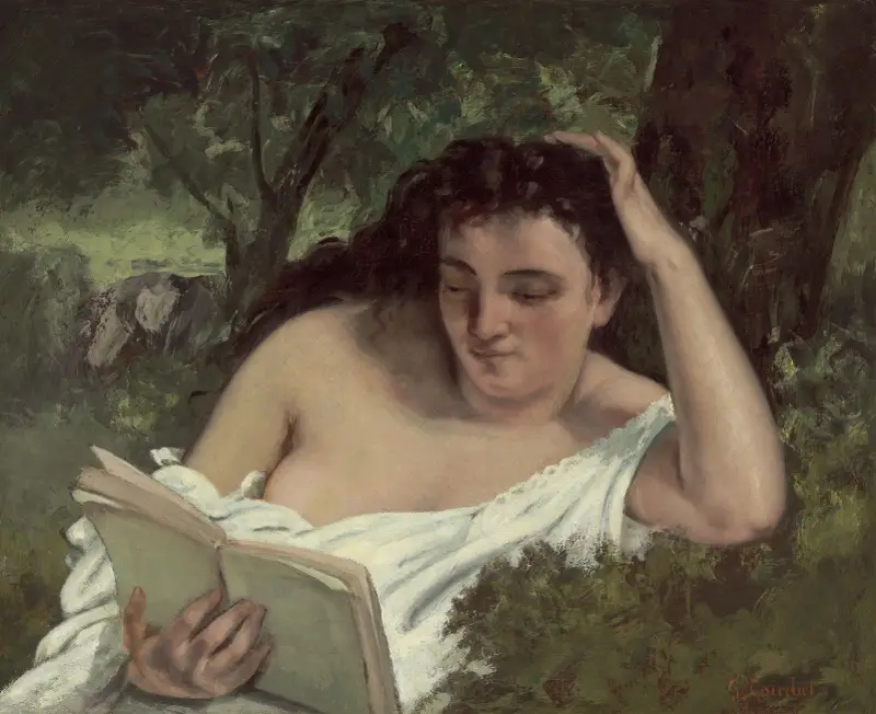 Lesende junge Frau von Gustave Courbet