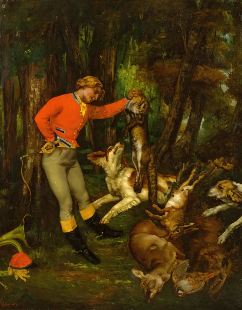 Nach der Jagd, 1859 von Gustave Courbet