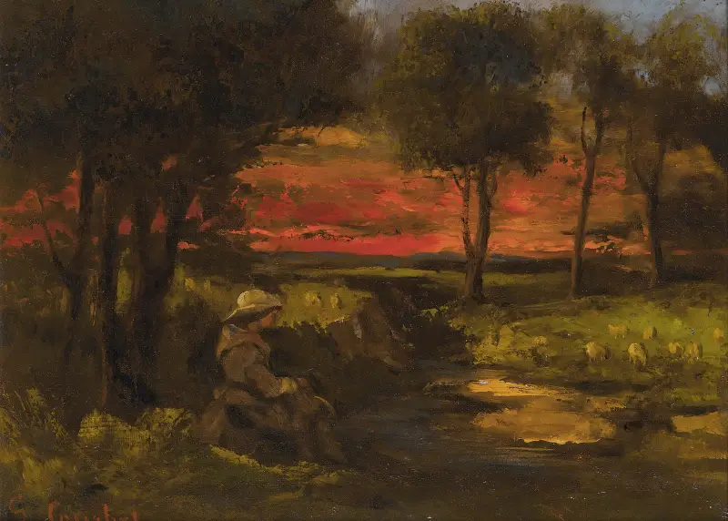 Bretonische Spinnerin von Gustave Courbet