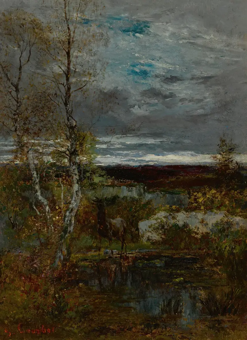 Jeleń przy sadzawce (Fontainebleau), Gustave Courbet